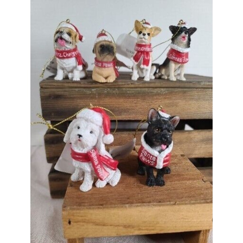 NWT Bulk Lot Of 6 NEW GANZ Midwest Dog Christmas Ornaments Resin